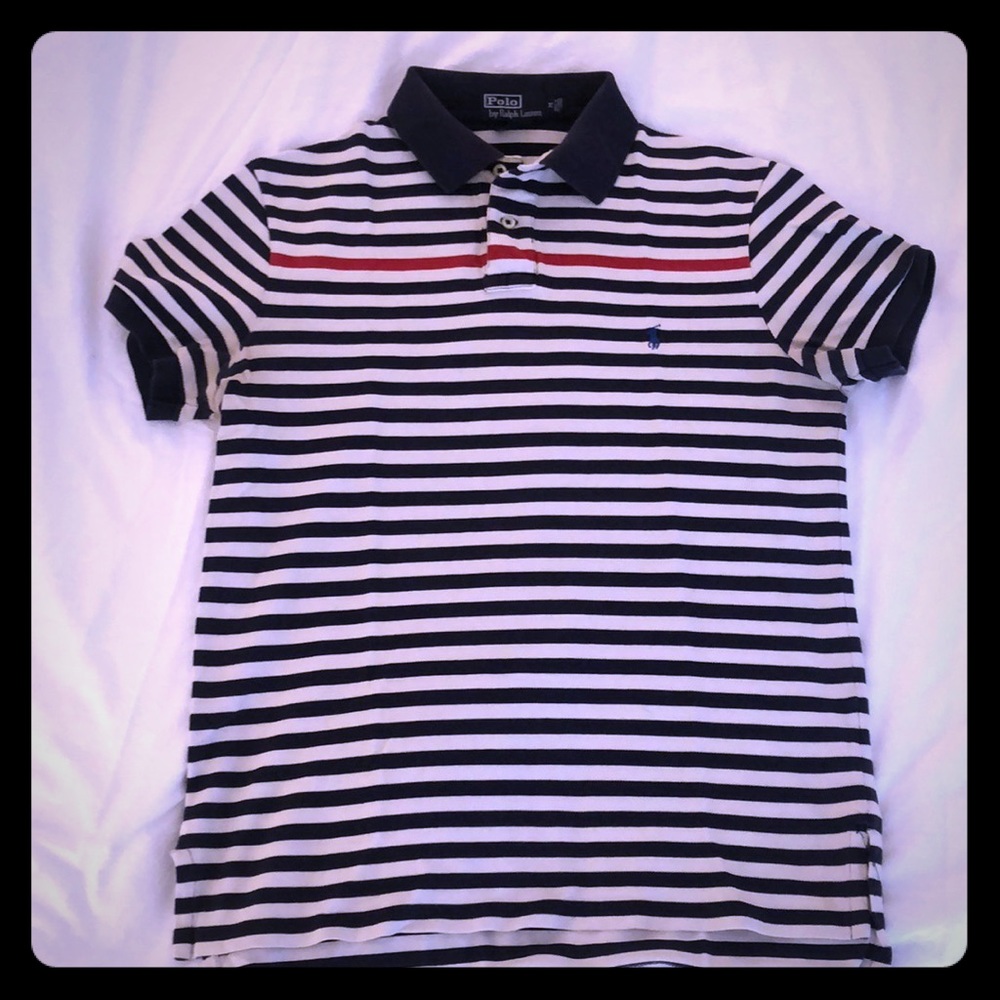 Men’s striped Polo Size Medium CUSTOM FIT